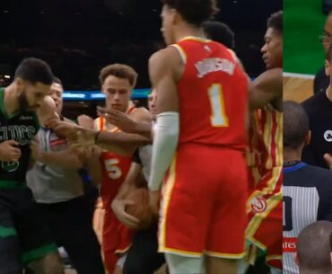 Jayson Tatum heated and held back from Onyeka Okongwu and Joe Mazzulla was loving it 😂