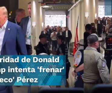 La impactante reacción de Sergio Pérez al encontrarse con Donald Trump I Gran Premio de Miami 2024