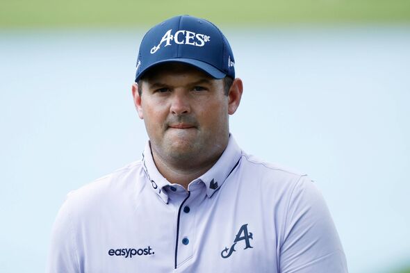 Patrick Reed of 4Aces GC looks on prior to the LIV Golf Invitational - Miami at Trump National Doral Miami on October 18, 2023 i