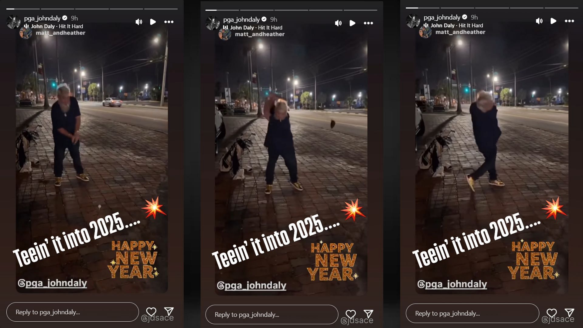 Snapshots of John Daly's Instagram Story (Images via @pga_johndaly/Instagram)