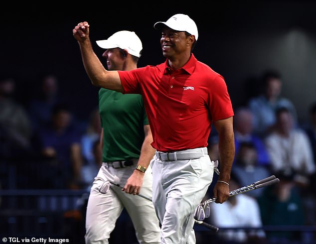 Tiger Woods got the better of good friend Rory McIlroy in their TGL showdown on Monday