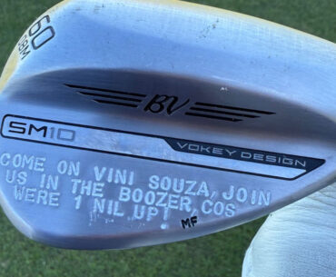 Ryder Cup star shows off brand new wedge with cheeky message about beloved football team as fans say 'that's brilliant'