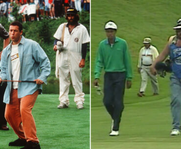Footage of Tiger Woods playing junior amateur tournament goes viral with fans convinced he used Happy Gilmore's caddie