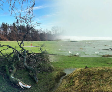 Brutal photos show Storm Eowyn damage to Scots golf courses with 'best opening hole in the world' forced to close