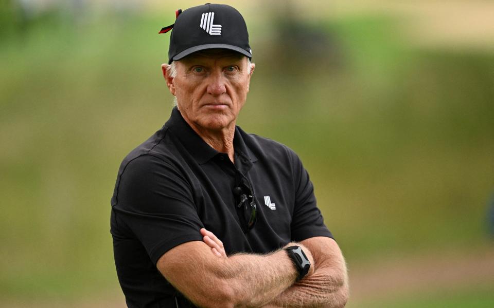 Greg Norman at the LIV Golf Chicago tournament at Rich Harvest Farms on September 24, 2023
