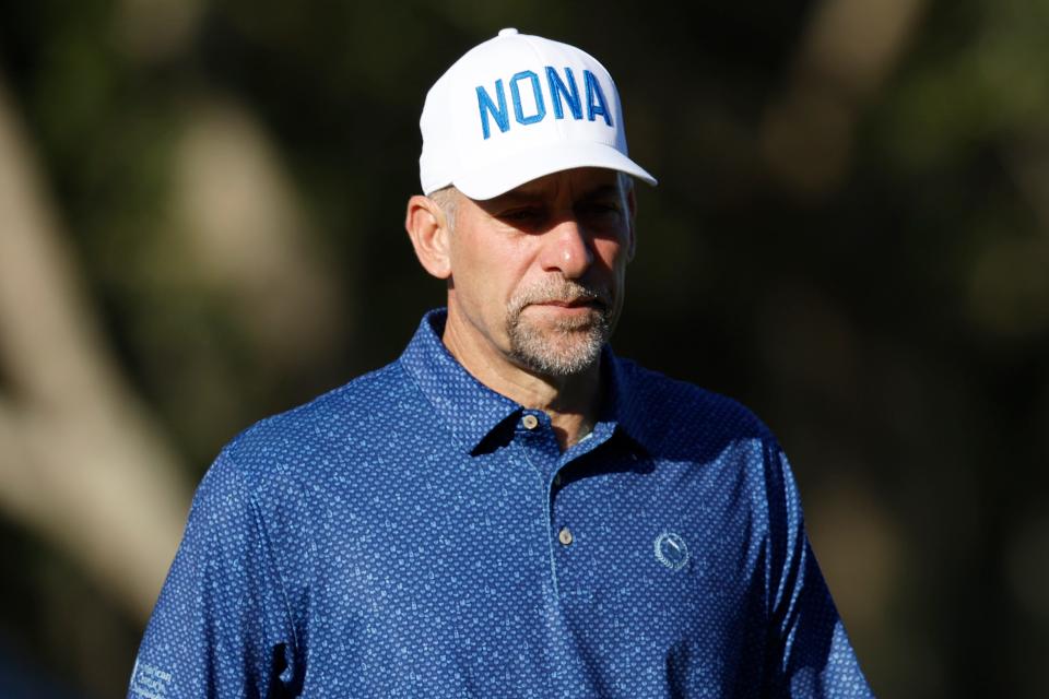 Former MLB player John Smoltz walks on the first green during the second round of the Hilton Grand Vacations Tournament of Champions 2025 at Lake Nona Golf & Country Club on January 31, 2025 in Orlando, Florida.