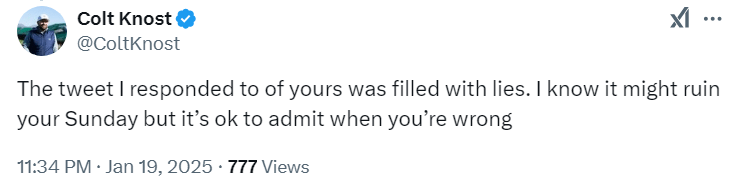 And Knolst wasn't having any of it