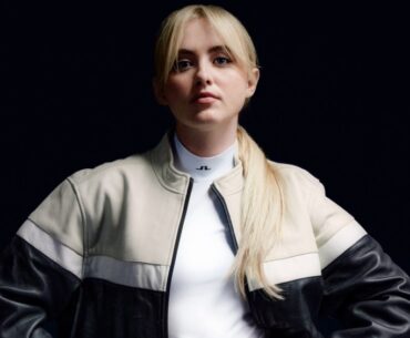 Actress Kathryn Newton for J. Lindeberg.