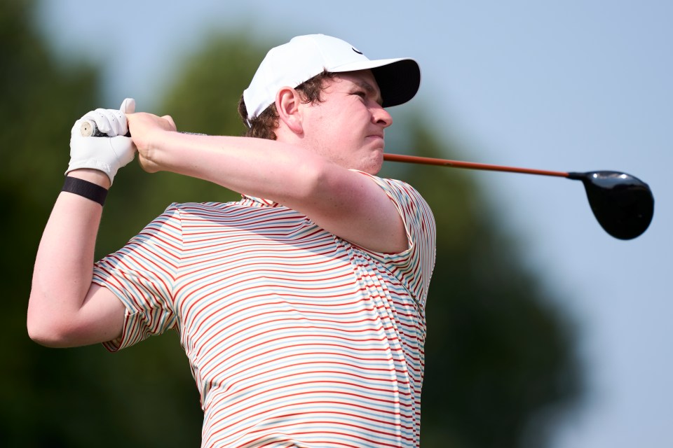 Robert MacIntyre of Scotland teeing off.
