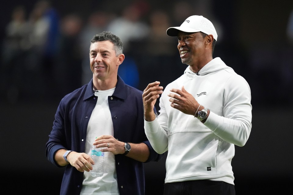Woods and McIlroy were in attendance for the inaugural match of TGL