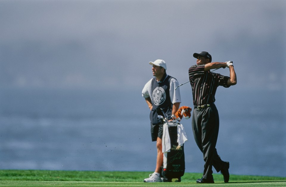 His caddie Steve Williams was left with his heart in his mouth