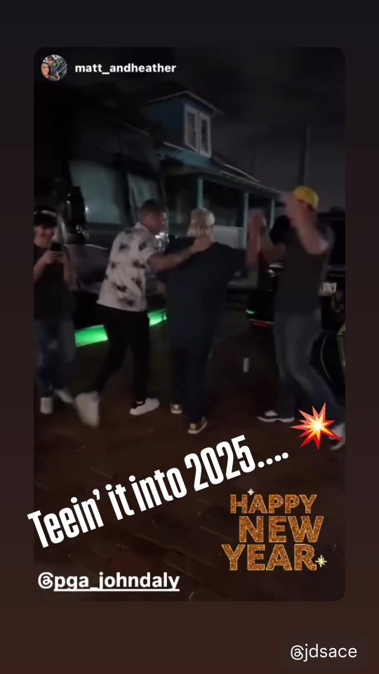 He was cheered on by a group of mates at the bash