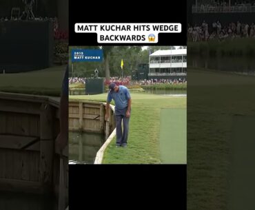 Matt Kuchar plays wedge backwards at the players championship