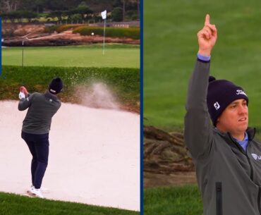 Justin Thomas holes out for ELECTRIC eagle at AT&T Pebble Beach