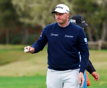 Sepp Straka of Austria fired a 65 to grab the lead after the second round of the PGA Pebble Beach Pro-Am (JED JACOBSOHN)
