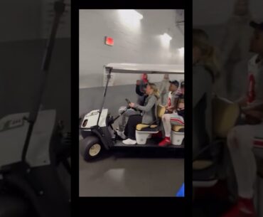 Woman crashes cart, carrying Ohio State players and coach #ohiostate #notredame #playoffs