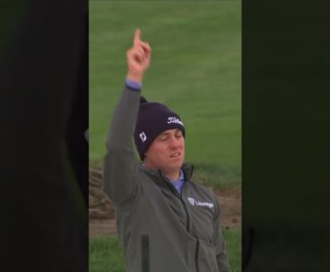 Justin Thomas holes out for eagle from the bunker ‼️