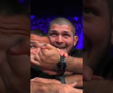 Khabib chokes Umar Nurmagomedov in excitement 😂 #bellatorsandiego