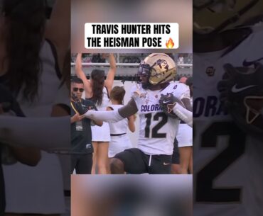 Travis Hunter with the diving pick & Heisman pose 👀