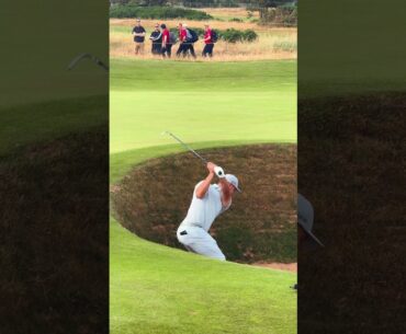 Bryson having fun in Troon's bunkers!
