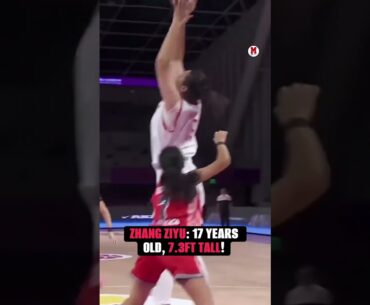 Zhang Ziyu: The 17-year-old hoops star from China towering at 7.3 feet! 📏🫣 #Basketball #WNBA