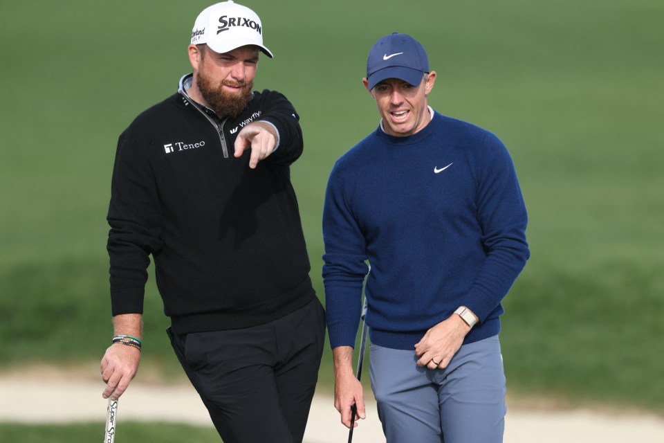 Shane Lowry and Rory McIlroy at the AT&T Pebble Beach Pro-Am.