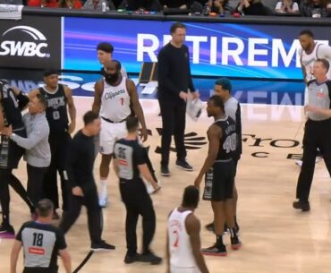 Victor Wembanyama chases after Ivica Zubac to fight for running into his back 😳