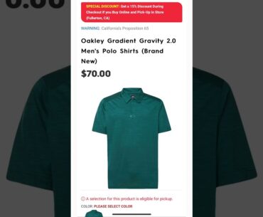Motorhelmets Store Sale Oakley Gradient Gravity & Divisional 2.0 Men's Polo Active Lifestyle Shirts