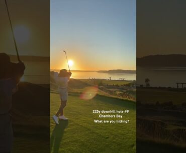 Chambers Bay hole 9 - US Open Tees - 225 yards downhill, what are you hitting? #golf #golfing