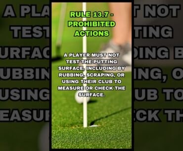 USGA GOLF RULE 13.7 - PROHIBITED ACTIONS #usga #golfrules #golf #golfetiquette