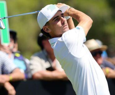 Joaquin Niemann hitting a shot