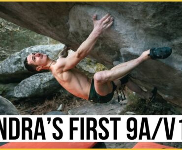 Adam Ondra climbs his first Font 9A/V17