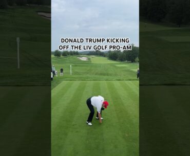 Trump teeing off at the LIV Golf Pro-Am #shorts #trump #donaldtrump #livgolf