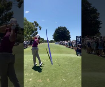 Lucas Herbert was dissatisfied with tee shot. Liv Golf Adelaide 2025
