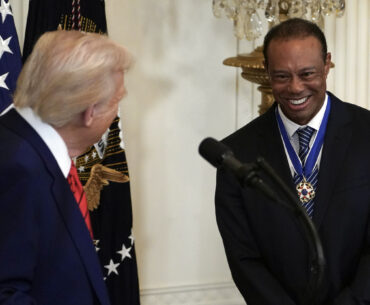Tiger Woods with Donald Trump
