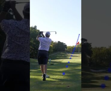 Firefighter Steve hitting one close on this Par 3 #golf #shorts