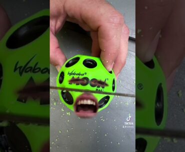 Have you ever cut a Moon Ball? 👀 #waboba #moonball #bouncyball #toy #outdoortoys #comedy