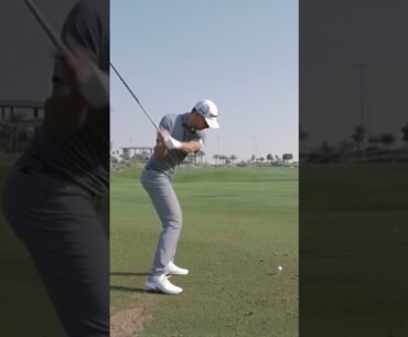 Niklas Norgaard Driver Slow Motion from the Top Down the Line #niklasnorgaard #golfswing #taylormade