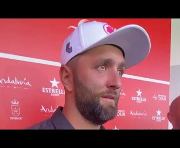 Declaraciones de Rahm tras la primera jornada del Estrella Damm Andalucía Masters (primera parte)