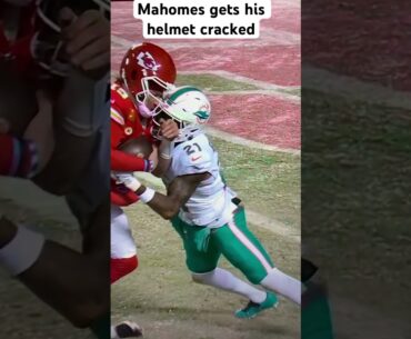 Patrick Mahomes gets his helmet cracked! 😮 #shorts #nfl #highlights