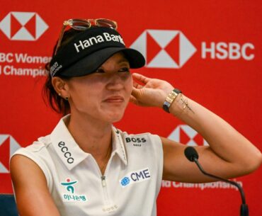 Lydia Ko speaks to the media in Singapore (Roslan RAHMAN)