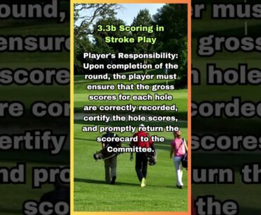 USGA GOLF RULE 3.3B SCORING IN STROKE PLAY