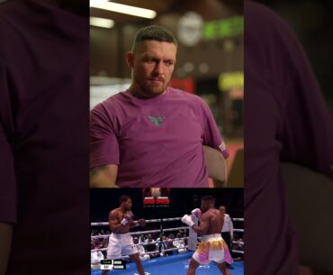 Oleksandr Usyk watches back Anthony Joshua's brutal KO against Francis Ngannou #shorts