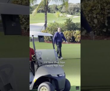 Donald Trump jokes about buying child’s hair for 'millions' during golf cart ride
