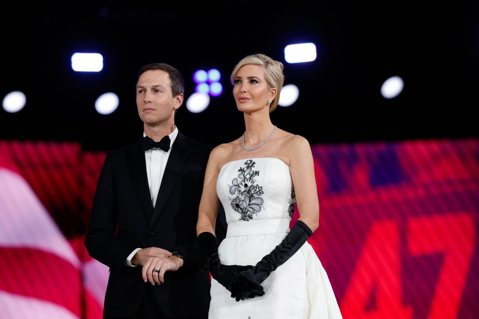 Jared Kushner and Ivanka Trump at a presidential inaugural ball.