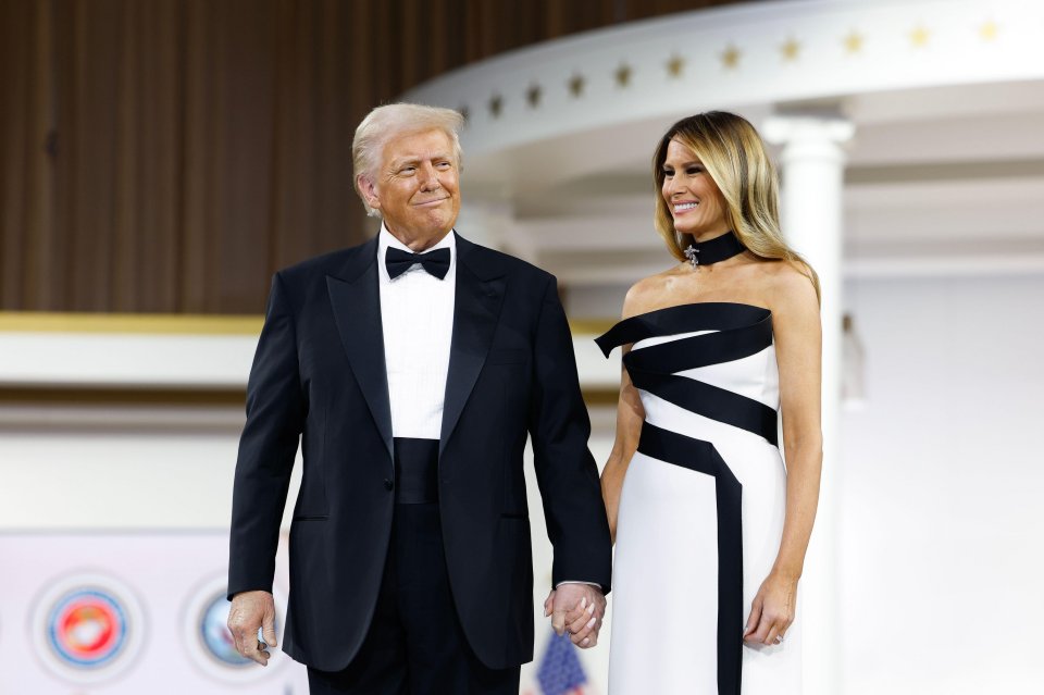 President Donald Trump and Melania Trump at a Commander-in-Chief Ball.