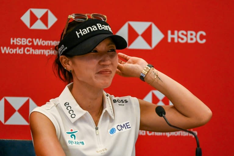 Lydia Ko speaks to the media in Singapore (Roslan RAHMAN)