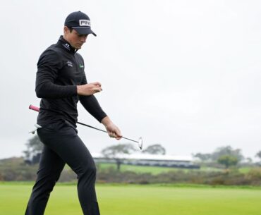 Viktor Hovland using center-shafted Ping prototype putter at Genesis