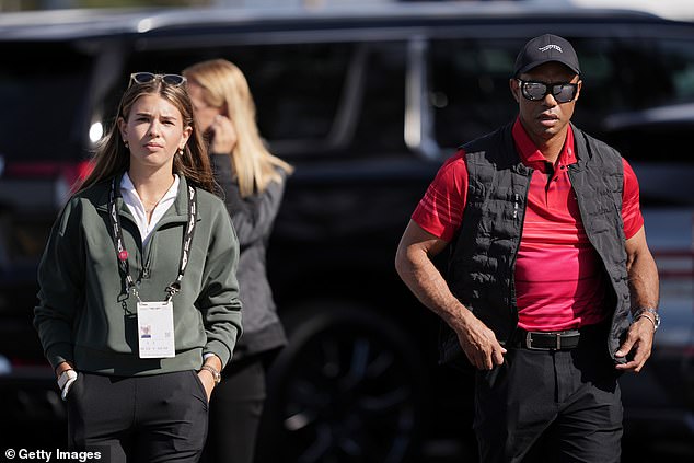 Woods appeared at the Genesis Invitational on Sunday alongside Trump's granddaughter, Kai
