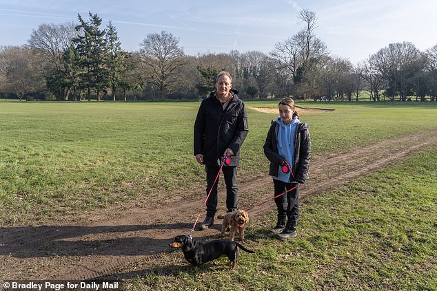 Michael Young, who frequents the public footpath across the golf course with his 10-year-old daughter Charlotte (pictured), said he believes the decision is 'outrageous'